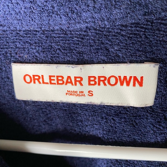 ORLEBAR BROWN Terry Long Sleeve Polo Navy Size Small - Picture 3 of 4